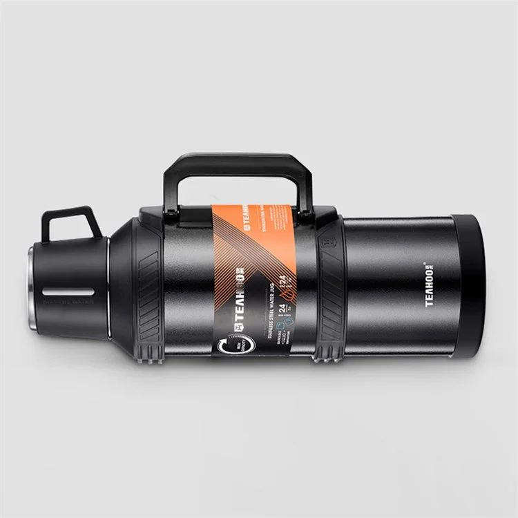 TEAHOO 3.0L Leak Proof 304 Stainless Steel Insulated Cup Water Bottle (BPA Free, No FDA) - Noir
