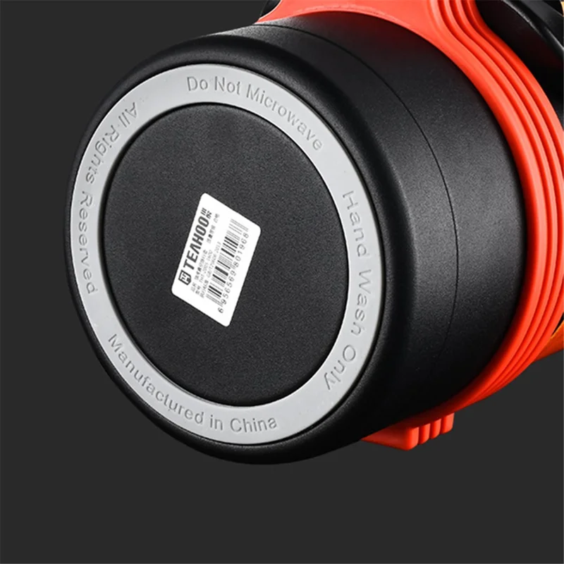 TEAHOO 2000ML 316 Stainless Steel Insulated Cup Foldable Handle Water Bottle (BPA-Free, No FDA) - Black