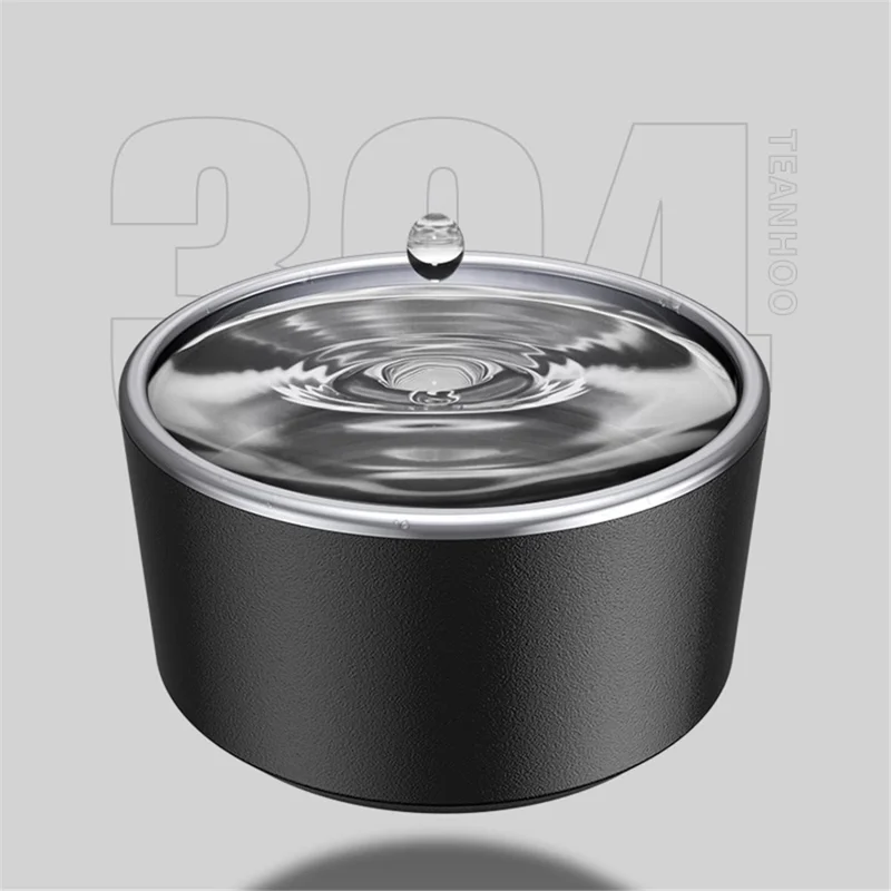 TEAHOO 2000ML 316 Stainless Steel Insulated Cup Foldable Handle Water Bottle (BPA-Free, No FDA) - Black