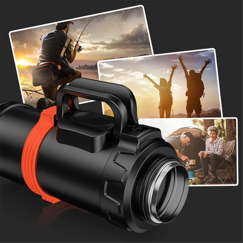 TEAHOO 2000ML 316 Stainless Steel Insulated Cup Foldable Handle Water Bottle (BPA-Free, No FDA) - Black