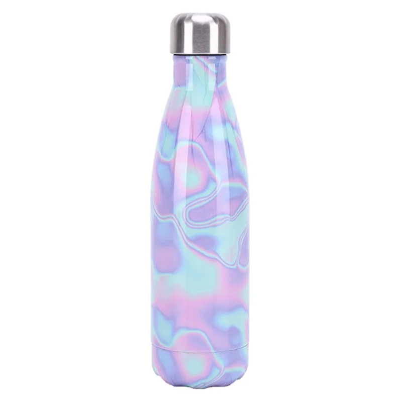 500ml 304 Edelstahl Isolierbecher Wärmeübertragungsdruck Wasserflasche (BPA-frei, mit FDA-Zertifikat) - Rainbow Cloud