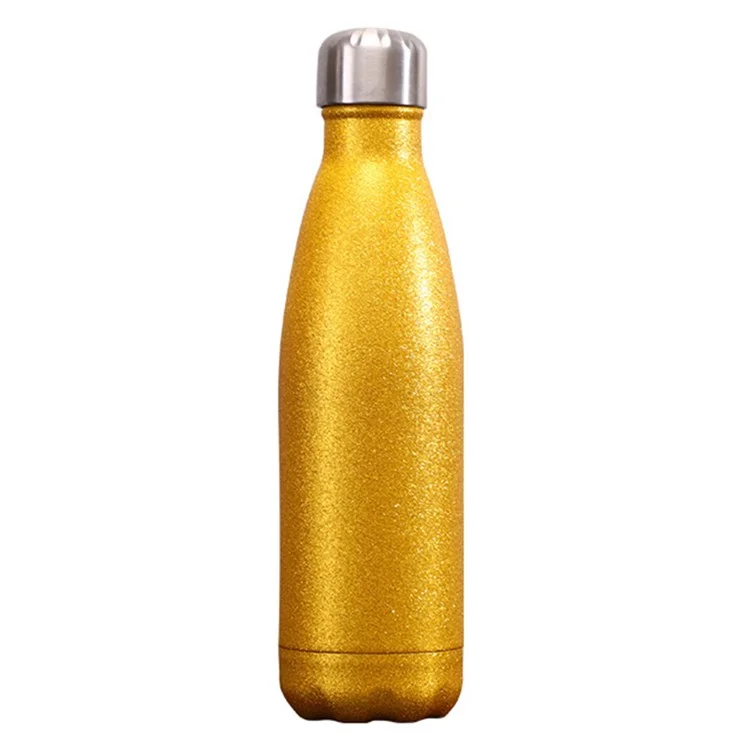 500ml 304 Aço Inoxidável Boca de Boca Estreita Garrafa de Água Isolada (BPA Livre, Com FDA) - Ouro Brilhante