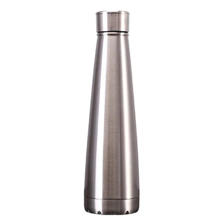 500ml 304 Stainless Steel Vacuum Insulated Cup Taper Water Bottle for Outdoor Sports (BPA Free, with FDA) - Silver
