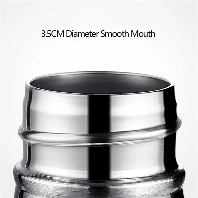 500ml 304 Stainless Steel Vacuum Insulated Cup Taper Water Bottle for Outdoor Sports (BPA Free, with FDA) - Silver