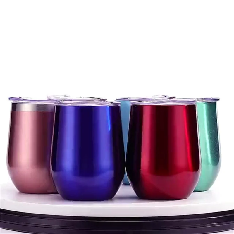 360ml Large Belly Coffee Mug 304 Stainless Steel Eggshell Insulation Cup, No Silver Edge (BPA Free, with FDA) - Black