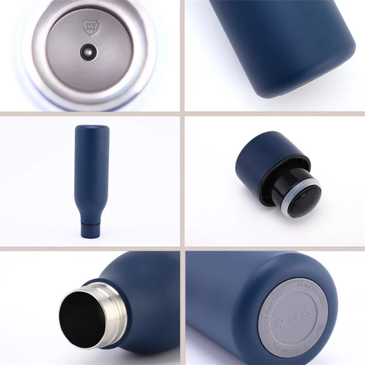 550ml Geometrisches Muster 304 Edelstahl Vakuumisolierte Wasserflasche (BPA-frei, mit FDA-Zulassung) - Cyan