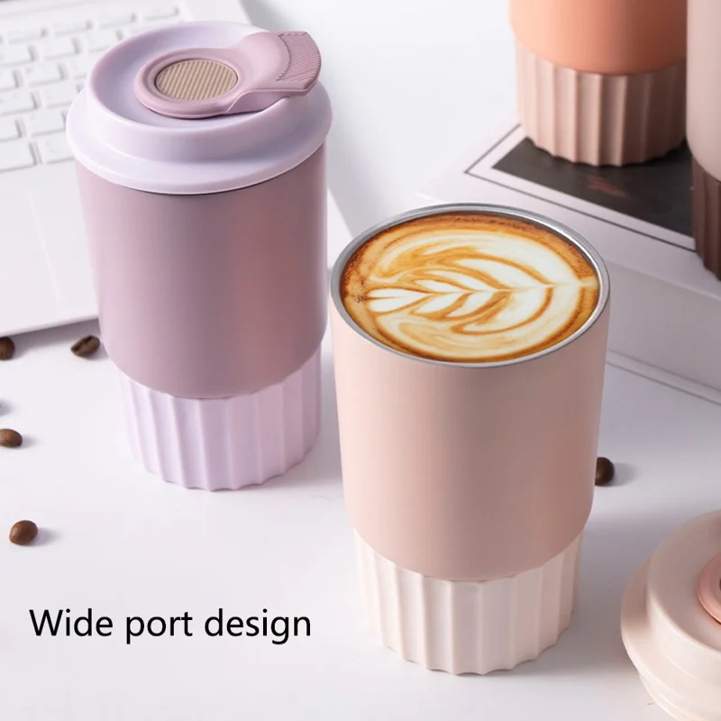 Taza de café aislada térmicamente de acero inoxidable de 360 ml para bebidas calientes y frías (sin BPA, sin FDA) - Rouge Pink