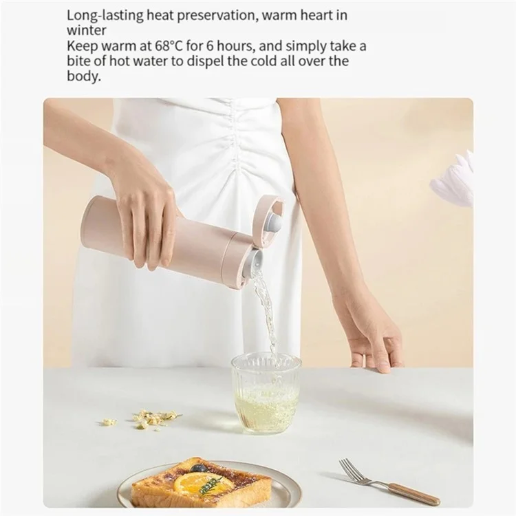 XIAOMI MIJIA MJTGB01PL Bouteille Thermos 480ML à Couvercle Pop-Up (Sans FDA, Sans BPA) - Noir Bleu