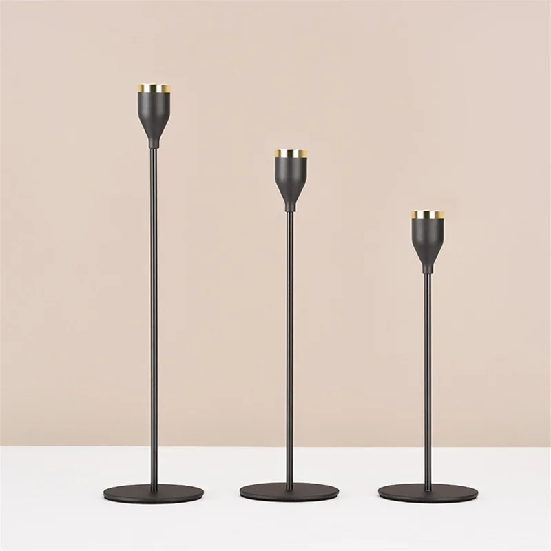 3Pcs/Set 23/28/33cm Scented Candle Holder Metal High-footed Candlestick Home Hotel Restaurant Dinner Decoration