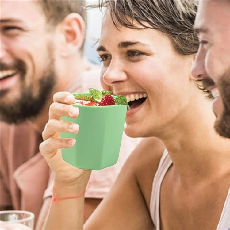 Silikonwasserbecher Drop-proof-outdoor Simple Bier Cocktail Cock Tasse Tragbarer Faltbecher (bpa-frei, Kein Fda-zertifikat) - Grün