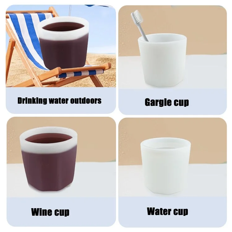 Silikonwasserbecher Drop-proof-outdoor Simple Bier Cocktail Cock Tasse Tragbarer Faltbecher (bpa-frei, Kein Fda-zertifikat) - Grün