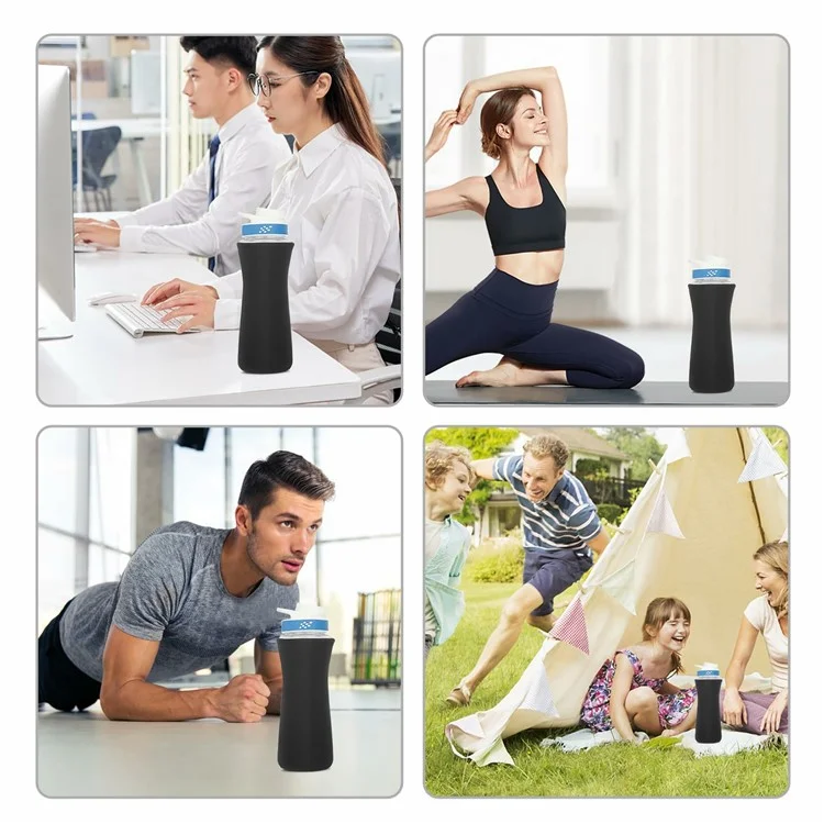 Para Cirkul 22oz Botella de Agua Cubierta Protectora de Humedad Absorbente Manga de Neopreno Aislada - Negro