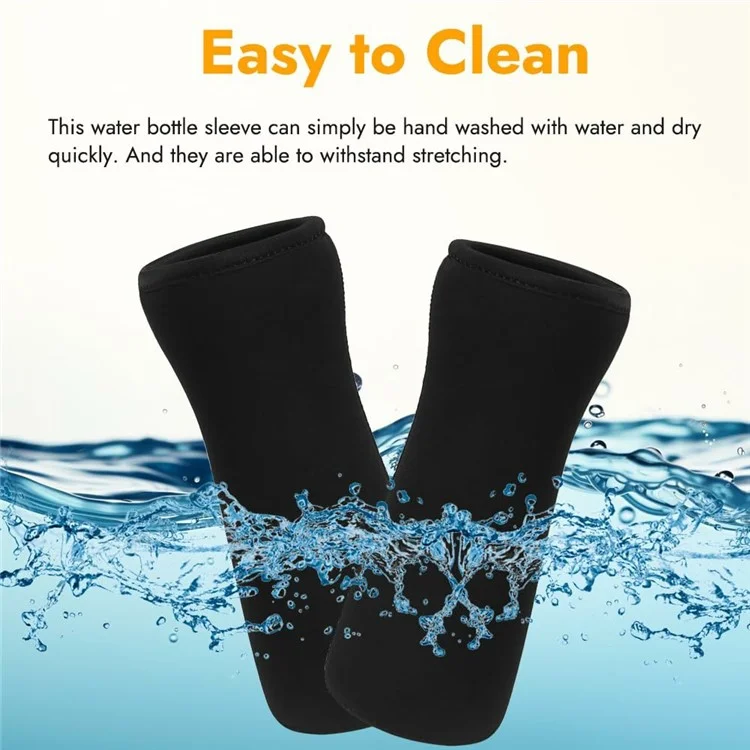 Para Cirkul 22oz Botella de Agua Cubierta Protectora de Humedad Absorbente Manga de Neopreno Aislada - Negro