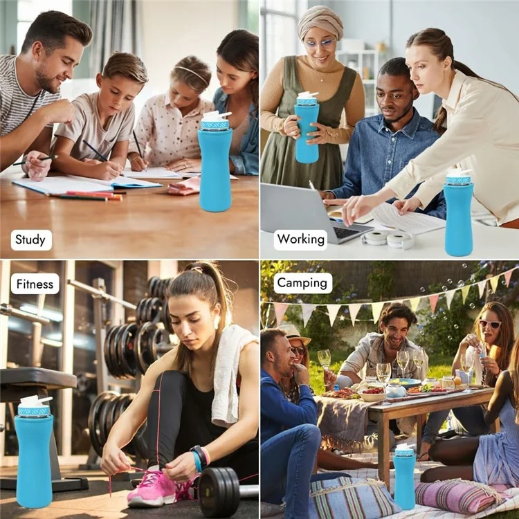 For Cirkul 22oz Water Bottle Protective Cover Moisture Absorbing Insulated Neoprene Sleeve - Blue
