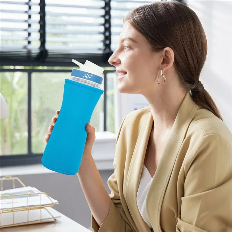 For Cirkul 22oz Water Bottle Protective Cover Moisture Absorbing Insulated Neoprene Sleeve - Blue