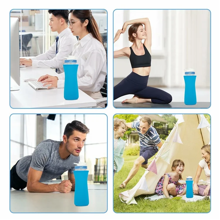 For Cirkul 22oz Water Bottle Protective Cover Moisture Absorbing Insulated Neoprene Sleeve - Blue