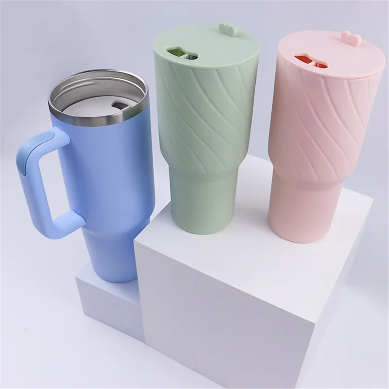 For Stanley 40oz Cup 2-Divided Silicone Liner 2 Compartment Water Cup Lining (BPA Free, No FDA) - Pink