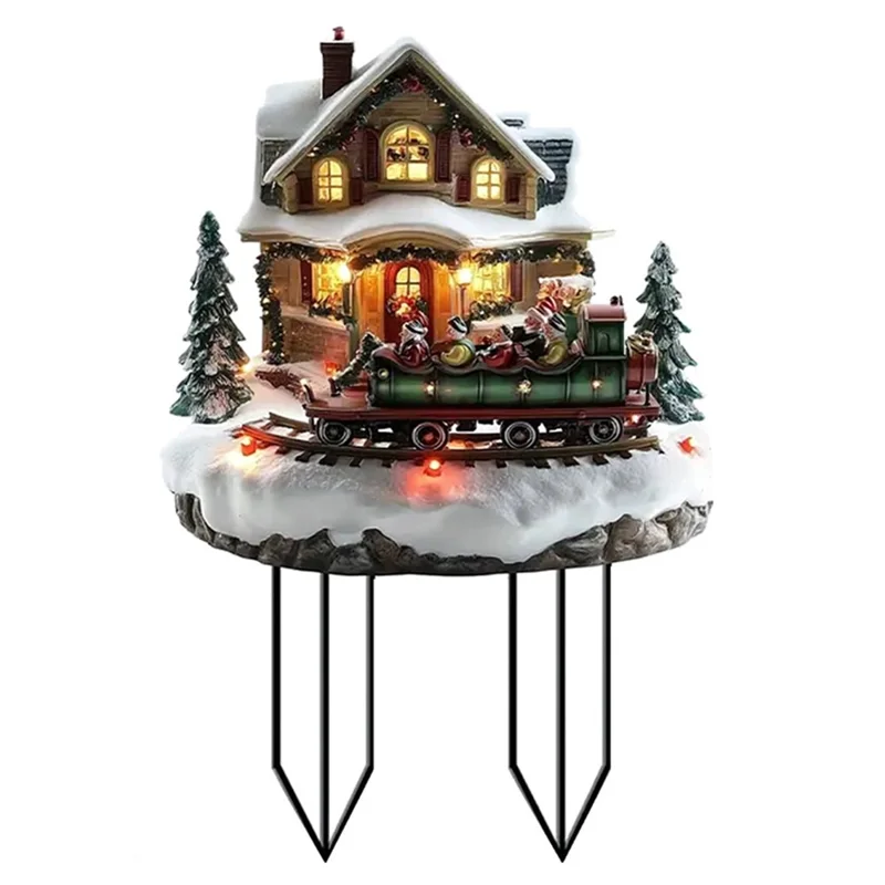Christmas Garden Stake Acrylic Holiday Decor Potted Plant Decor Winter House Plug