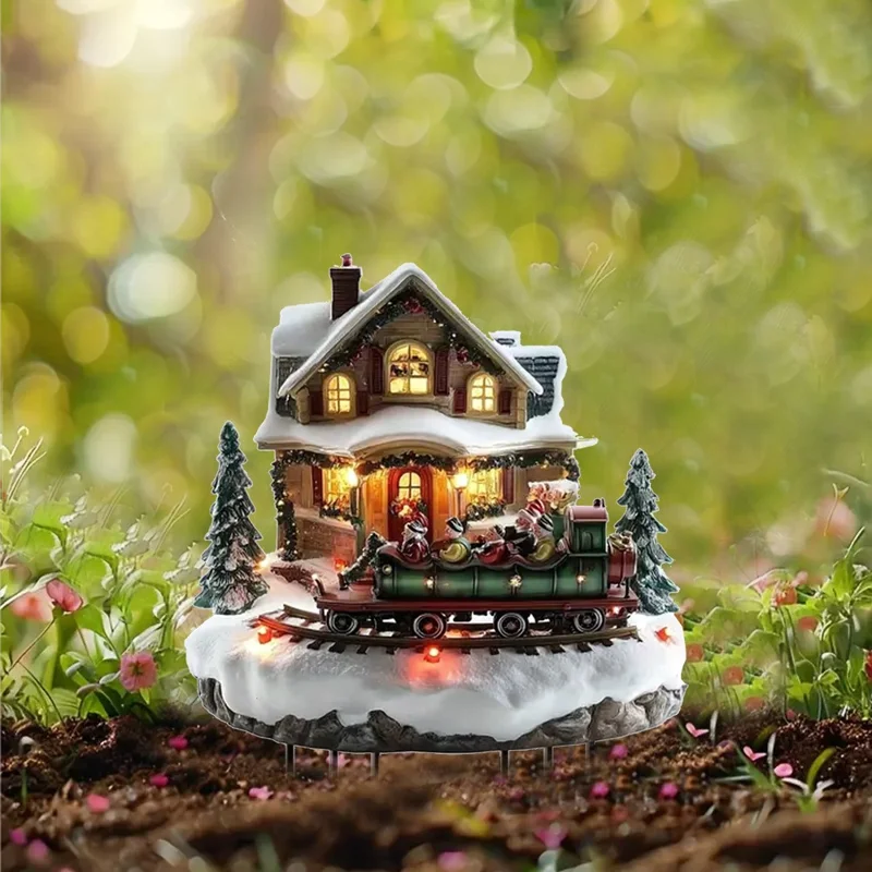 Christmas Garden Stake Acrylic Holiday Decor Potted Plant Decor Winter House Plug