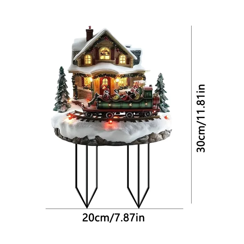 Christmas Garden Stake Acrylic Holiday Decor Potted Plant Decor Winter House Plug