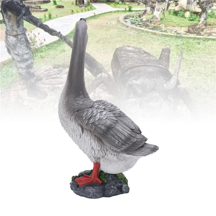 Resin Craft Goose Ornament Garden Courtyard Balcony Waterscape Goose Sculpture Decoration - Grey