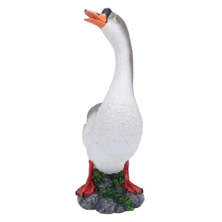 Resin Craft Goose Ornament Garden Courtyard Balcony Waterscape Goose Sculpture Decoration - Grey