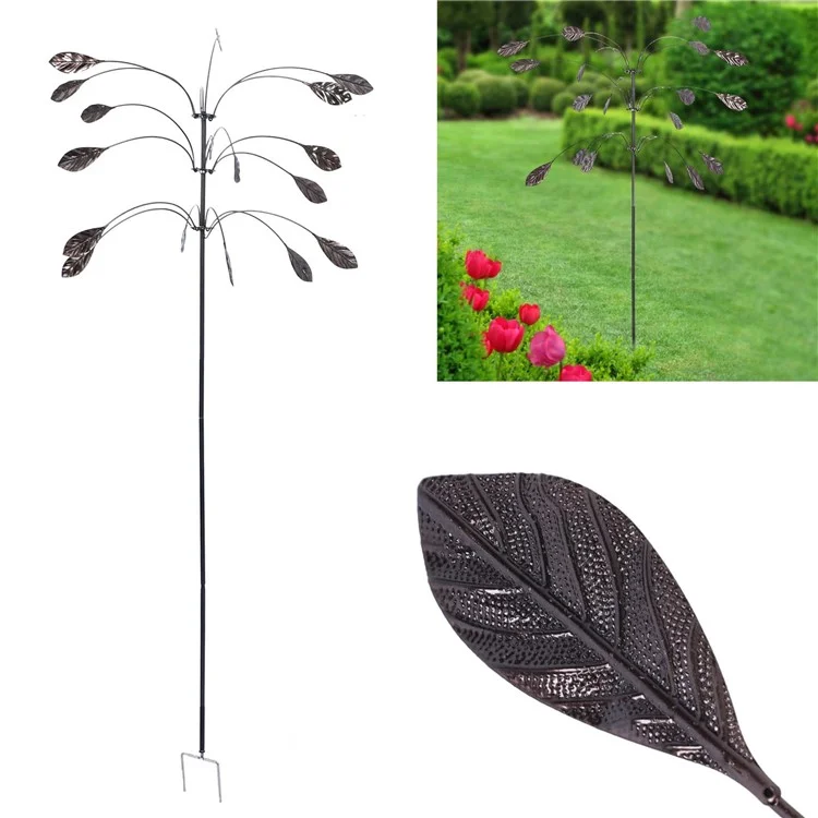 Outdoor-Garten Yard Wind Power Spinner Eisen Kunst dekorative rotierende Blätter Windmühle