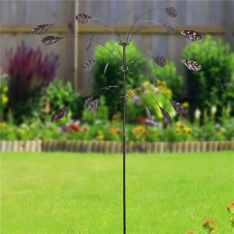 Outdoor-Garten Yard Wind Power Spinner Eisen Kunst dekorative rotierende Blätter Windmühle