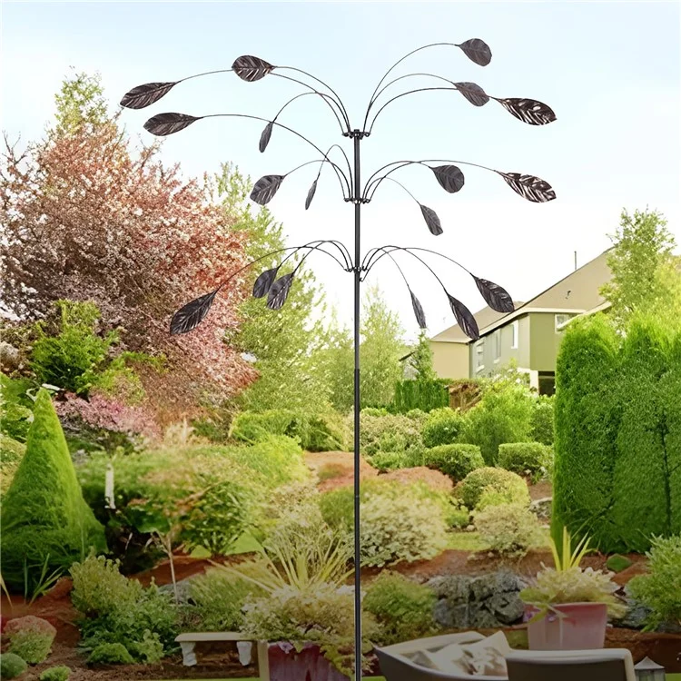 Outdoor-Garten Yard Wind Power Spinner Eisen Kunst dekorative rotierende Blätter Windmühle
