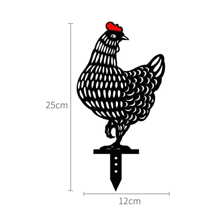 5 Stück / Set Garten Henne Hühner Yard Art Bodendekoration Tierschattensilhouette Gartenstecker
