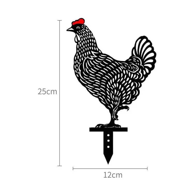 5 Stück / Set Garten Henne Hühner Yard Art Bodendekoration Tierschattensilhouette Gartenstecker