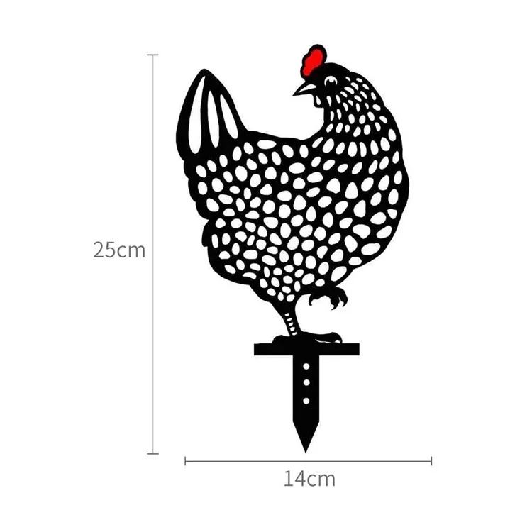 5 Stück / Set Garten Henne Hühner Yard Art Bodendekoration Tierschattensilhouette Gartenstecker