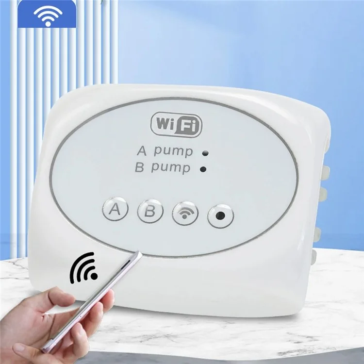 Dualpumpen-Fernwasserzeitschalter Pflanzsubtrat Smart WiFi Bewässerungsgerät mit 20m Wasserschlauch+30 Emitter 