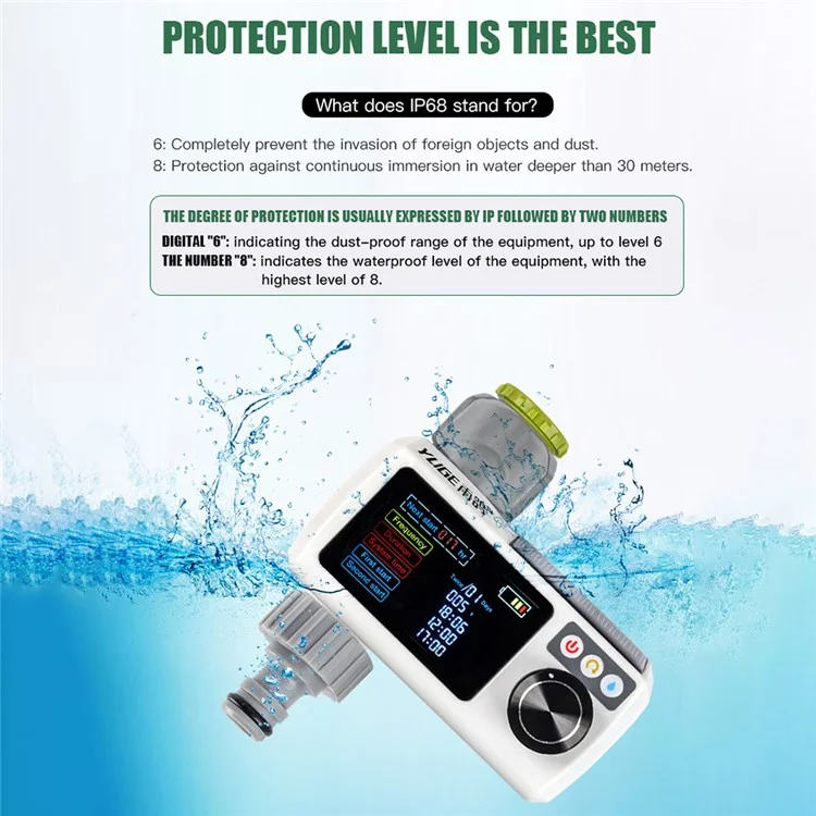 YUGE Dual-Head Connector Solar Automatic Irrigation Watering Timer for European Standard Hose