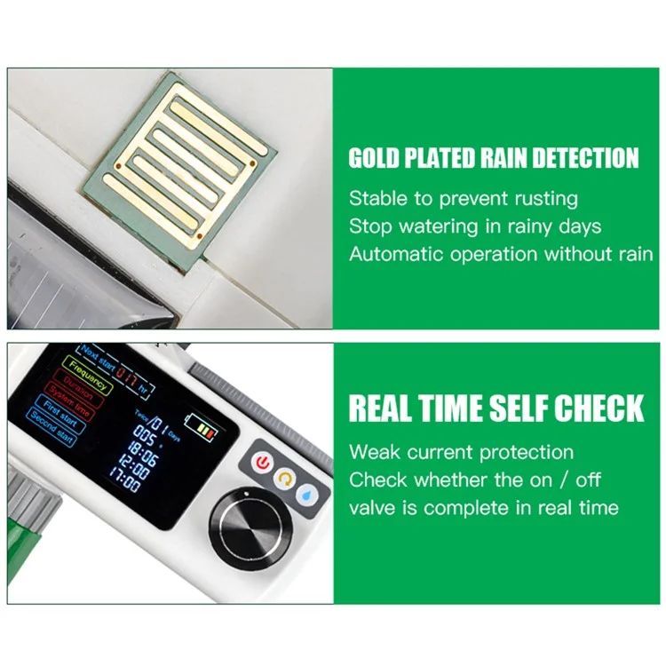 YUGE Dual-Head Connector Solar Automatic Irrigation Watering Timer for European Standard Hose