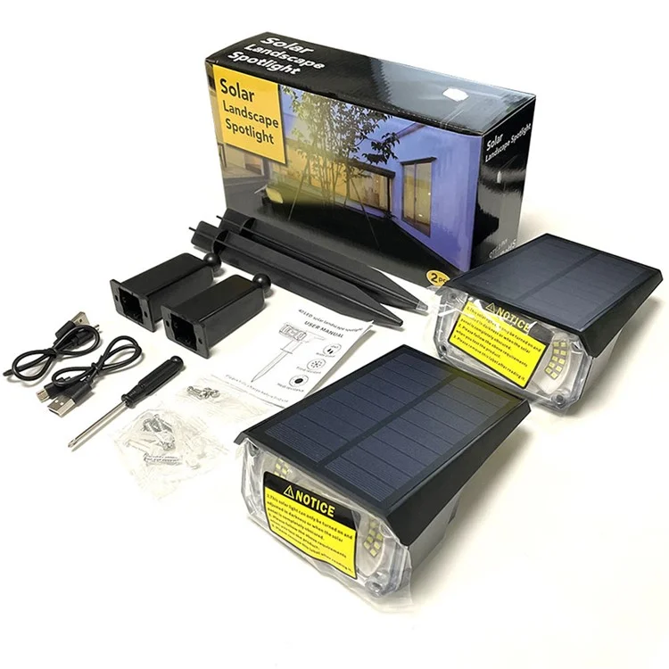 YOUOKLIGHT 2 Unidades Focos Solares Impermeáveis IP65 40-LED 3 Modos para Jardim, Caminho, Quintal, Entrada 
