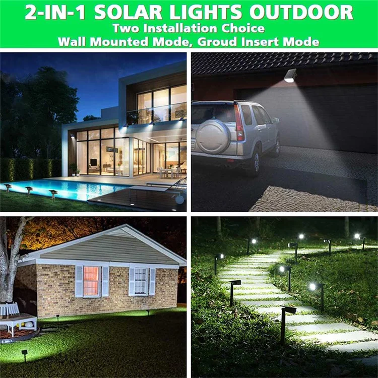 Youklight 2pcs Al Aire Libre IP65 Impermeable 40-LED 3 Modos De Focos De Paisaje Solar Para Jardín Pathway Yard Porar Porch