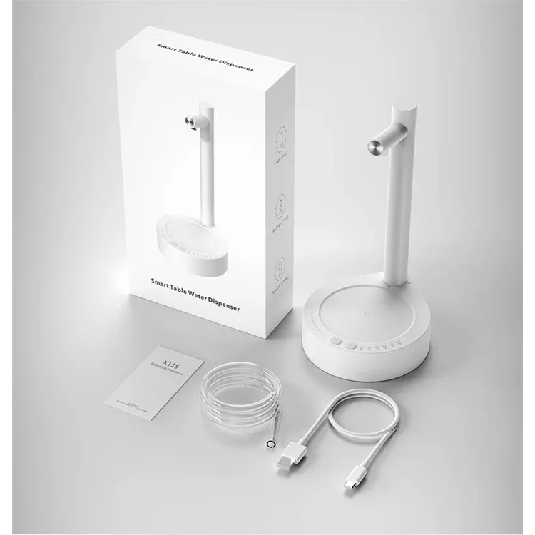 Distributeur d'eau de bureau intelligent à pompe électrique avec plateau (sans BPA, pas d'homologation FDA) - Blanc