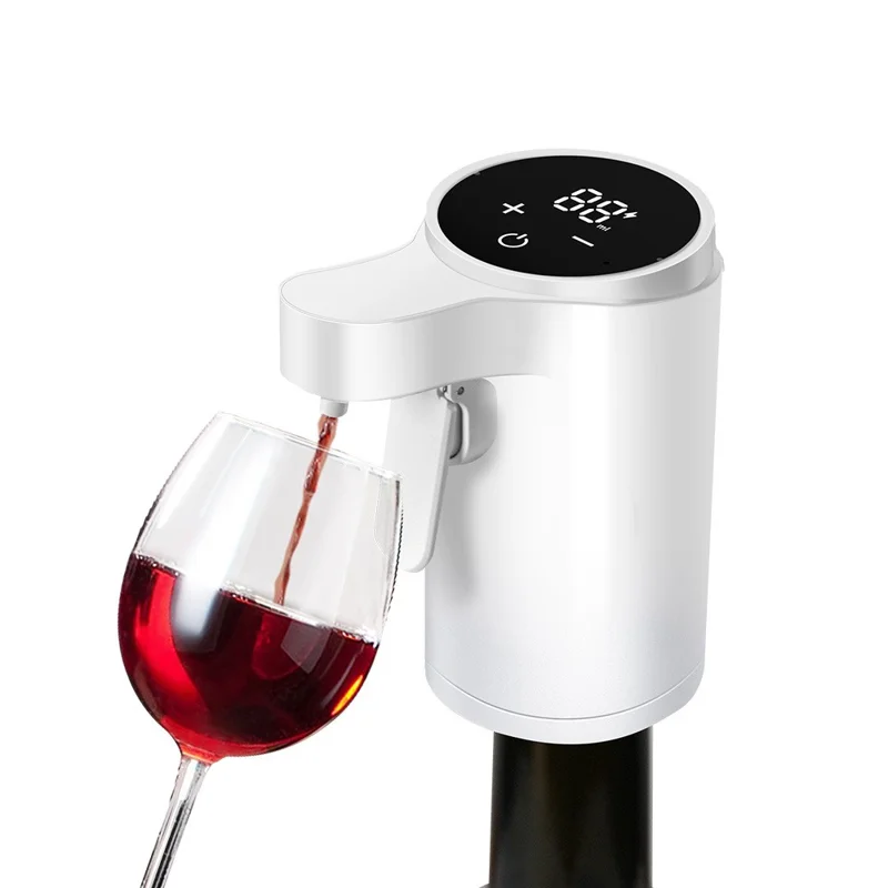 S18 Smart Wine Dispenser Touchscreen 1-99ml Precise Pour Electric Wine Dispenser for Red Wine Whiskey - White