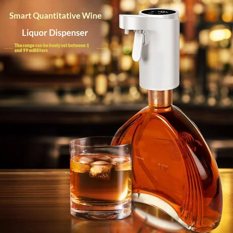 S18 Smart Wine Dispenser Touchscreen 1-99ml Precise Pour Electric Wine Dispenser for Red Wine Whiskey - White