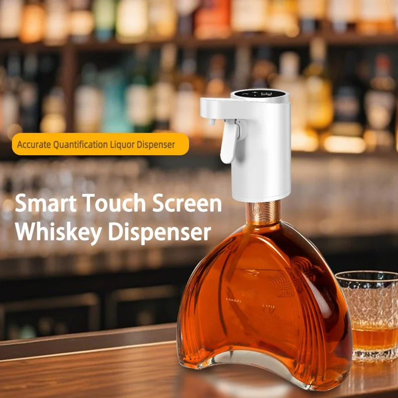S18 Smart Wine Dispenser Touchscreen 1-99ml Precise Pour Electric Wine Dispenser for Red Wine Whiskey - White