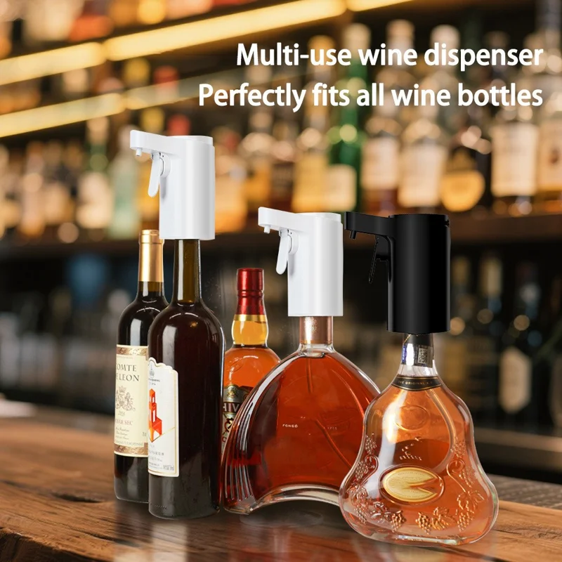 S18 Smart Wine Dispenser Touchscreen 1-99ml Precise Pour Electric Wine Dispenser for Red Wine Whiskey - White