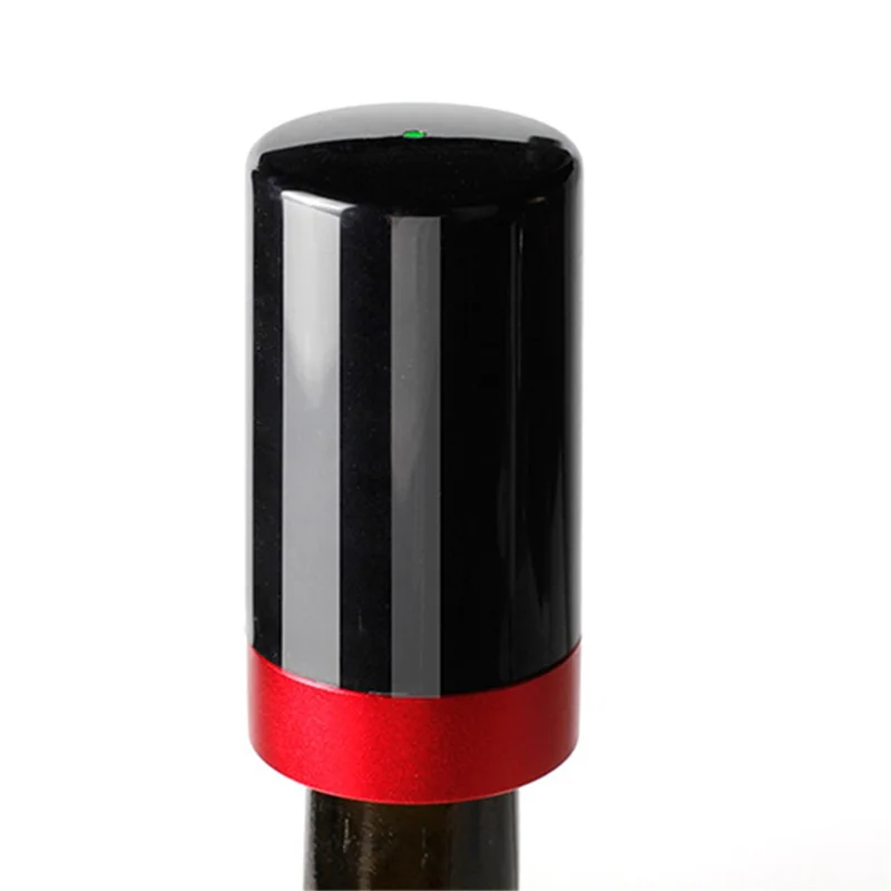 SW-VS06C Wine Bottle Stopper Automatic Vacuum Wine Stopper Reusable Wine Preserver Bottle Saver (BPA Free, with FDA Certification) - Red