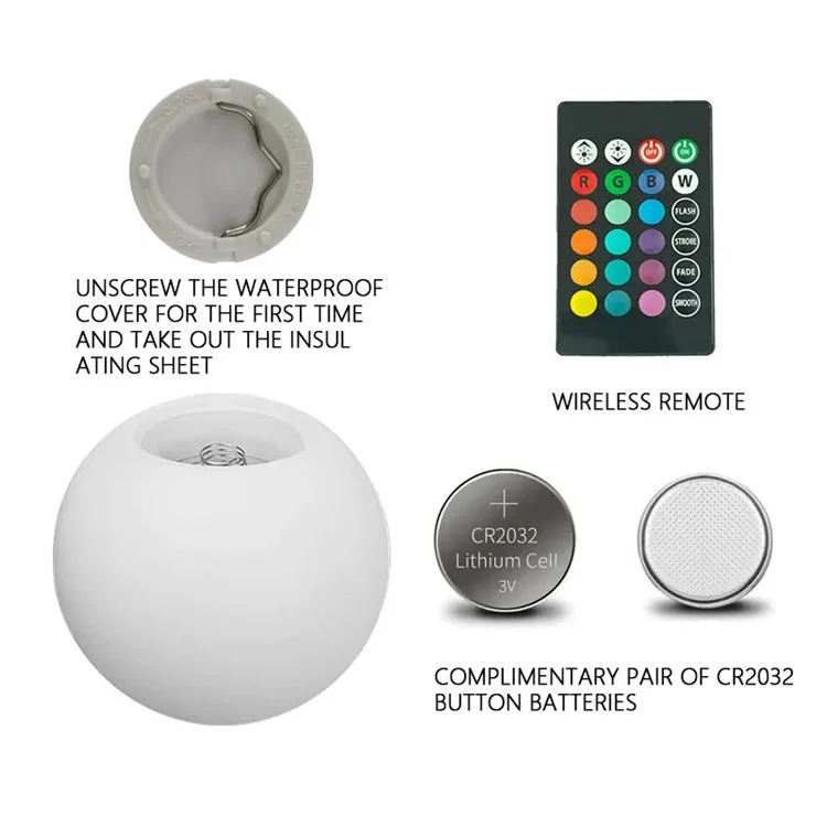 4Pcs Dimming RGBW 16 Colors Glowing Ball LED Garden Beach Party Lawn Lamp Swimming Pool Floating Ball