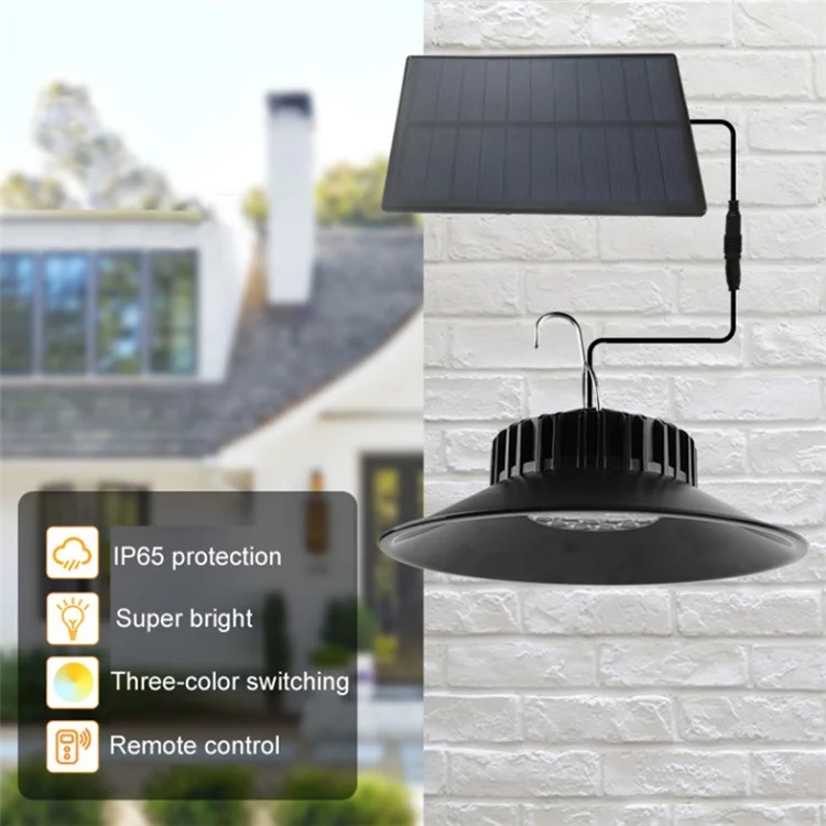 TS-S4401 Lampada solare da appendere IP65 Impermeabile per interni ed esterni Giardino Patio Lampada a LED con telecomando