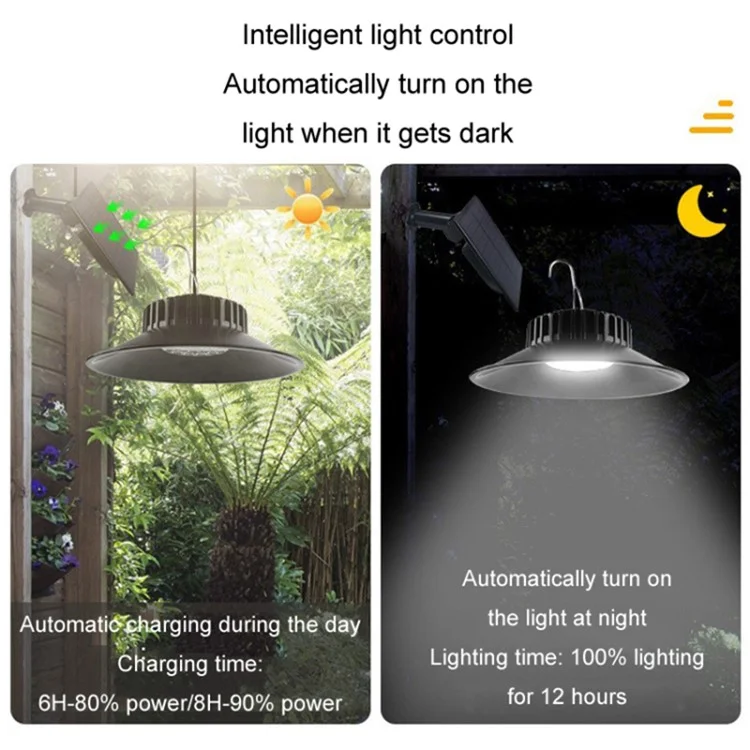 TS-S4401 Lampada solare da appendere IP65 Impermeabile per interni ed esterni Giardino Patio Lampada a LED con telecomando