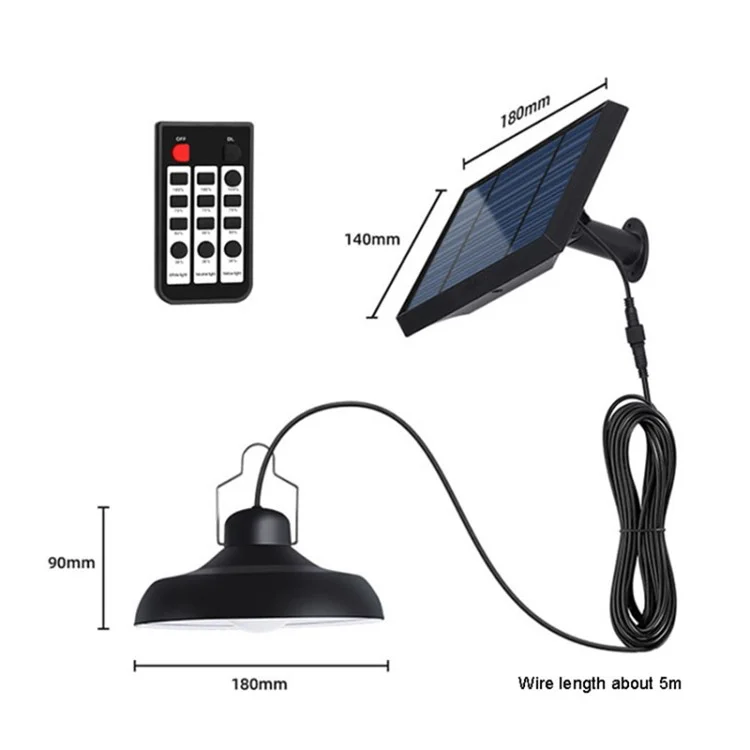 YH1001-1 3 Températures de Couleur Énergie Solaire Télécommande Contrôle de Jardin Imperméable Lampe