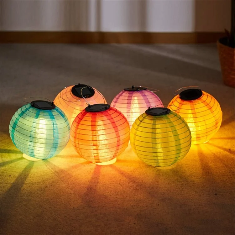 DN-003 10Pcs 30cm / 12 Inch IP55 Waterproof Outdoor Solar Light Garden Hanging Lantern - Pink