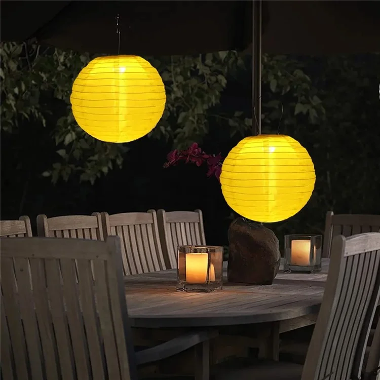 DN-003 10Pcs 30cm / 12 Inch IP55 Waterproof Outdoor Solar Light Garden Hanging Lantern - Pink