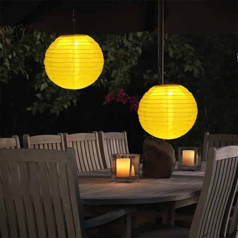 DN-003 10Pcs 30cm / 12 Inch IP55 Waterproof Outdoor Solar Light Garden Hanging Lantern - Green
